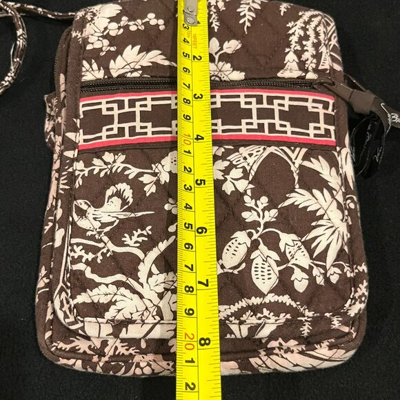 Vera Bradley Brown & White Handbag - Shoulder Strap - Quilted - Floral - Picture 8 of 10